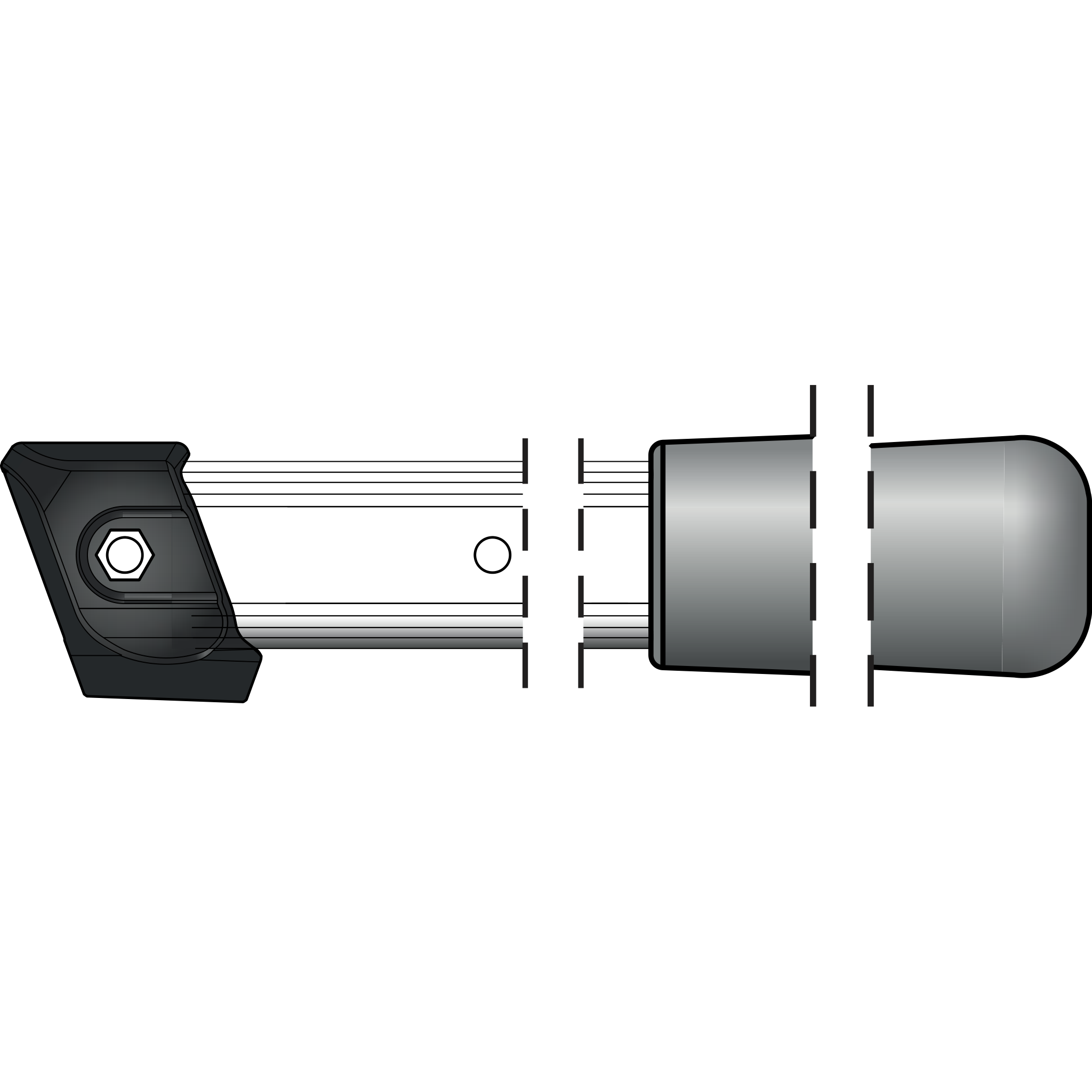 221/62 Aluminium handles length 62 cm (24.4.1 in.)