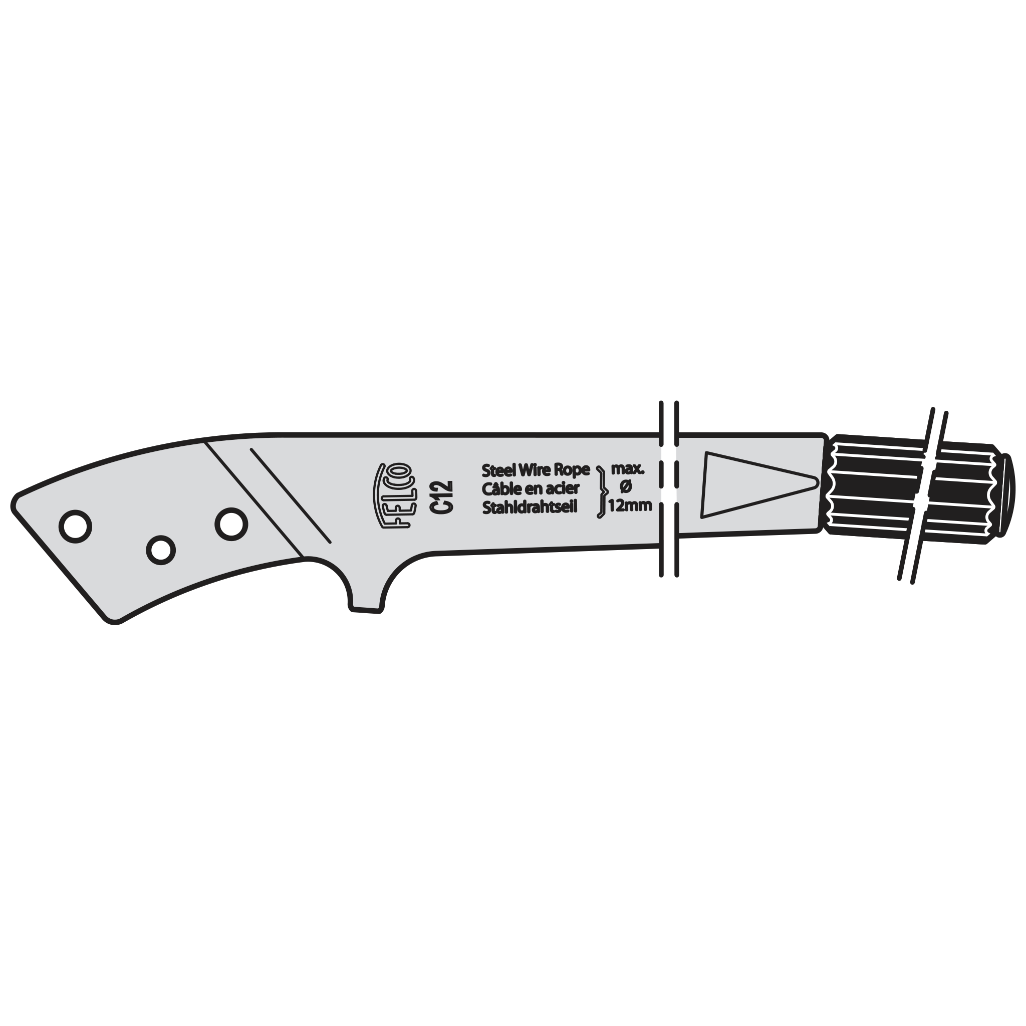 C16/2 Handle with grip and pin - Product - Main View