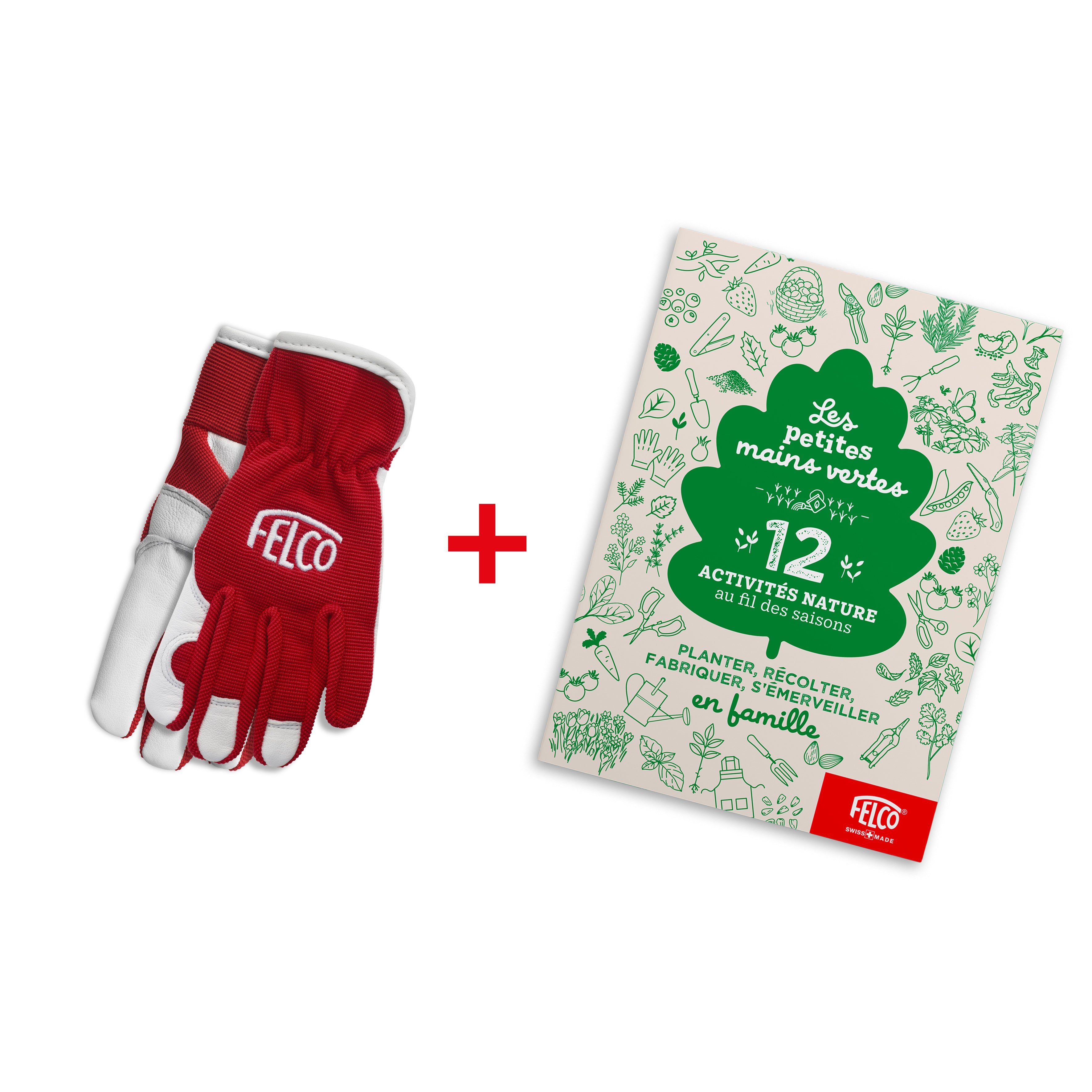 FELCO KIDS Pack : gloves + book "Little green fingers" (French version)