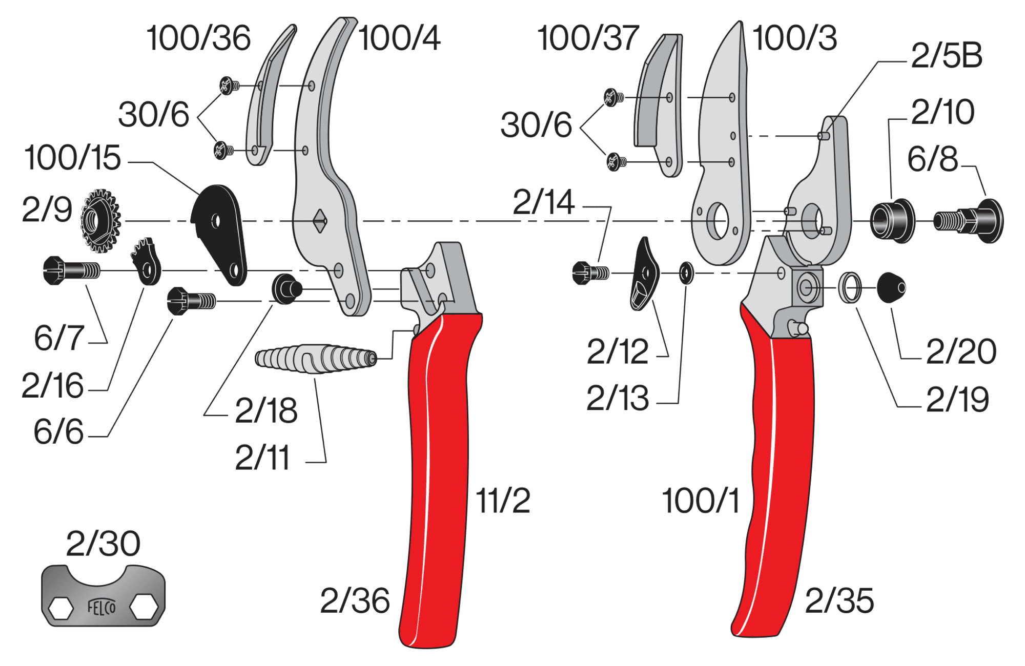 FELCO 100 – FELCO 100 – gyártói ábra, robbantott ábra