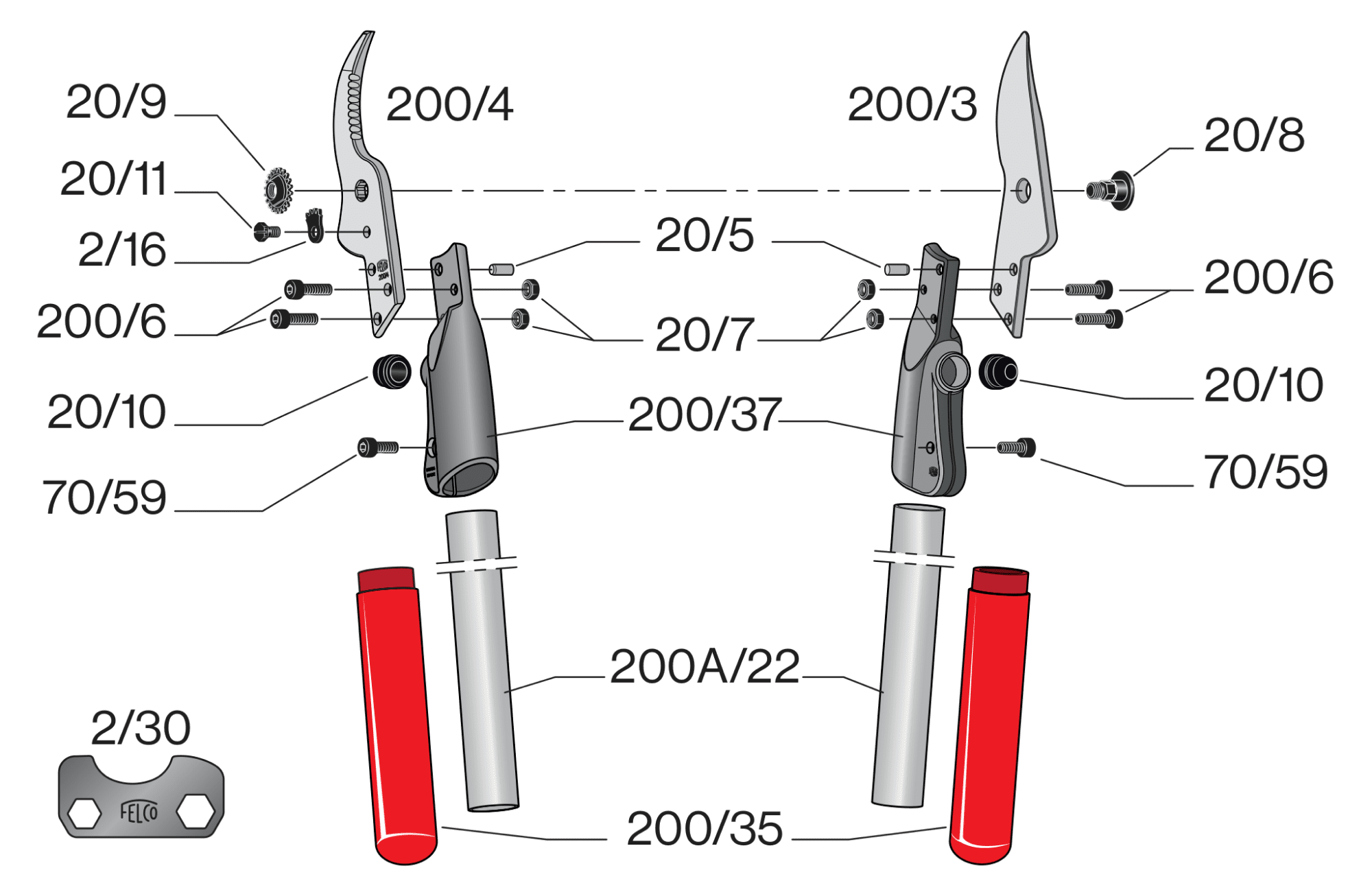 FELCO 200A-40 – FELCO 200A-40 – gyártói ábra, robbantott ábra