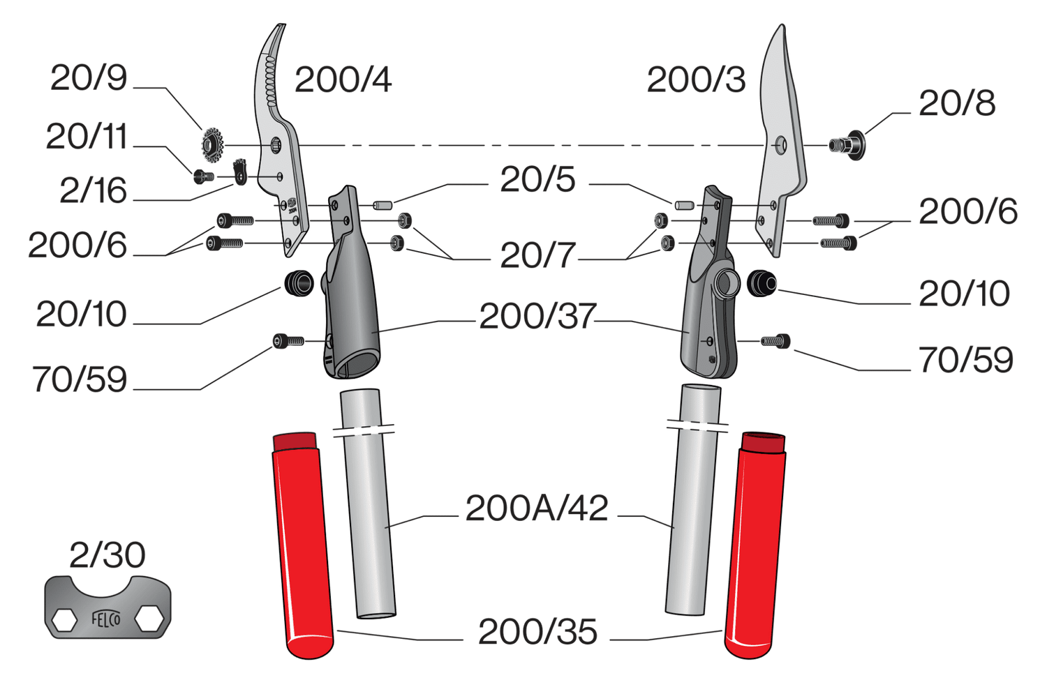 Spare parts for Felco 200A-60