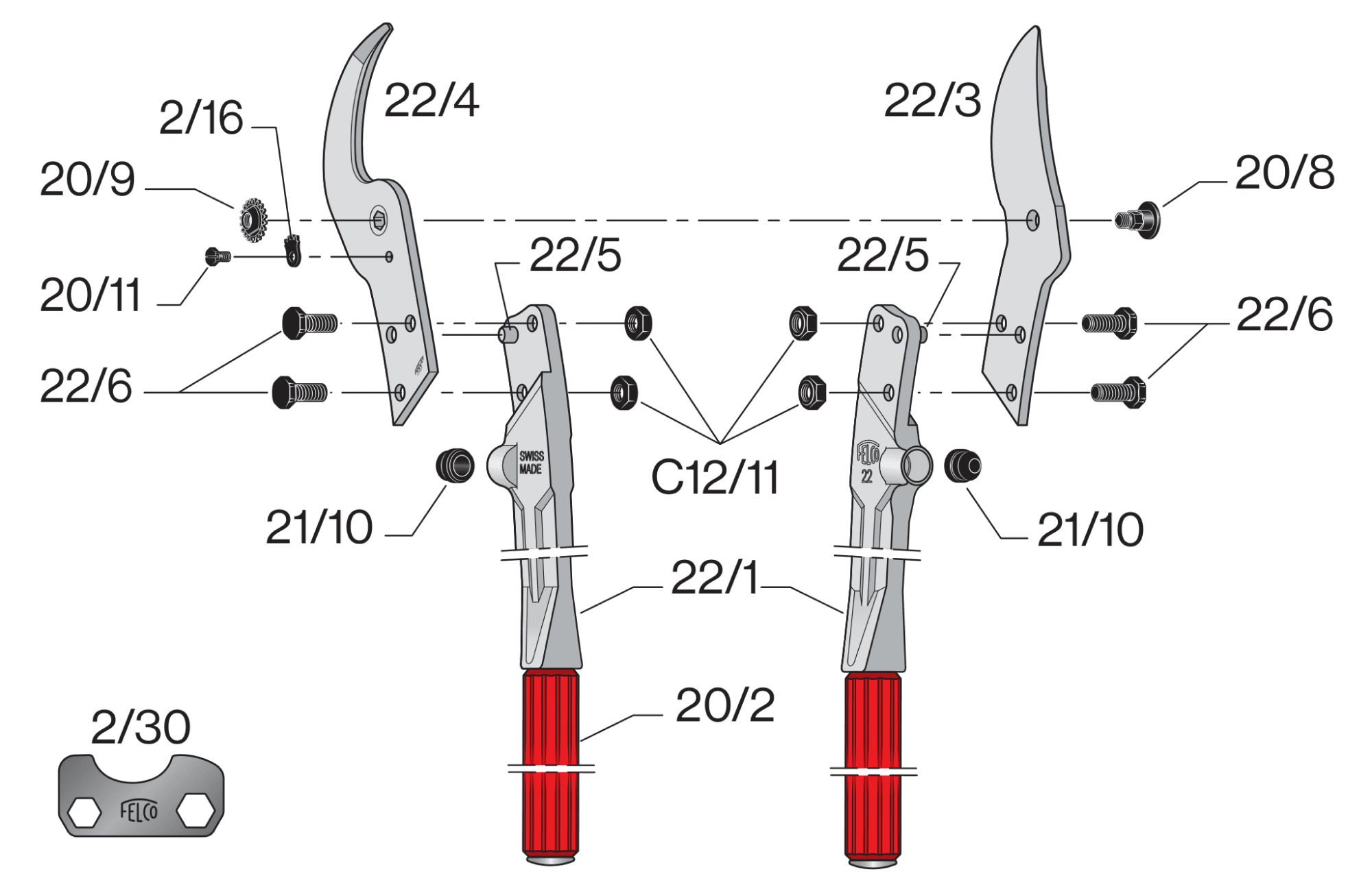 FELCO 22 – FELCO 22 – gyártói ábra, robbantott ábra