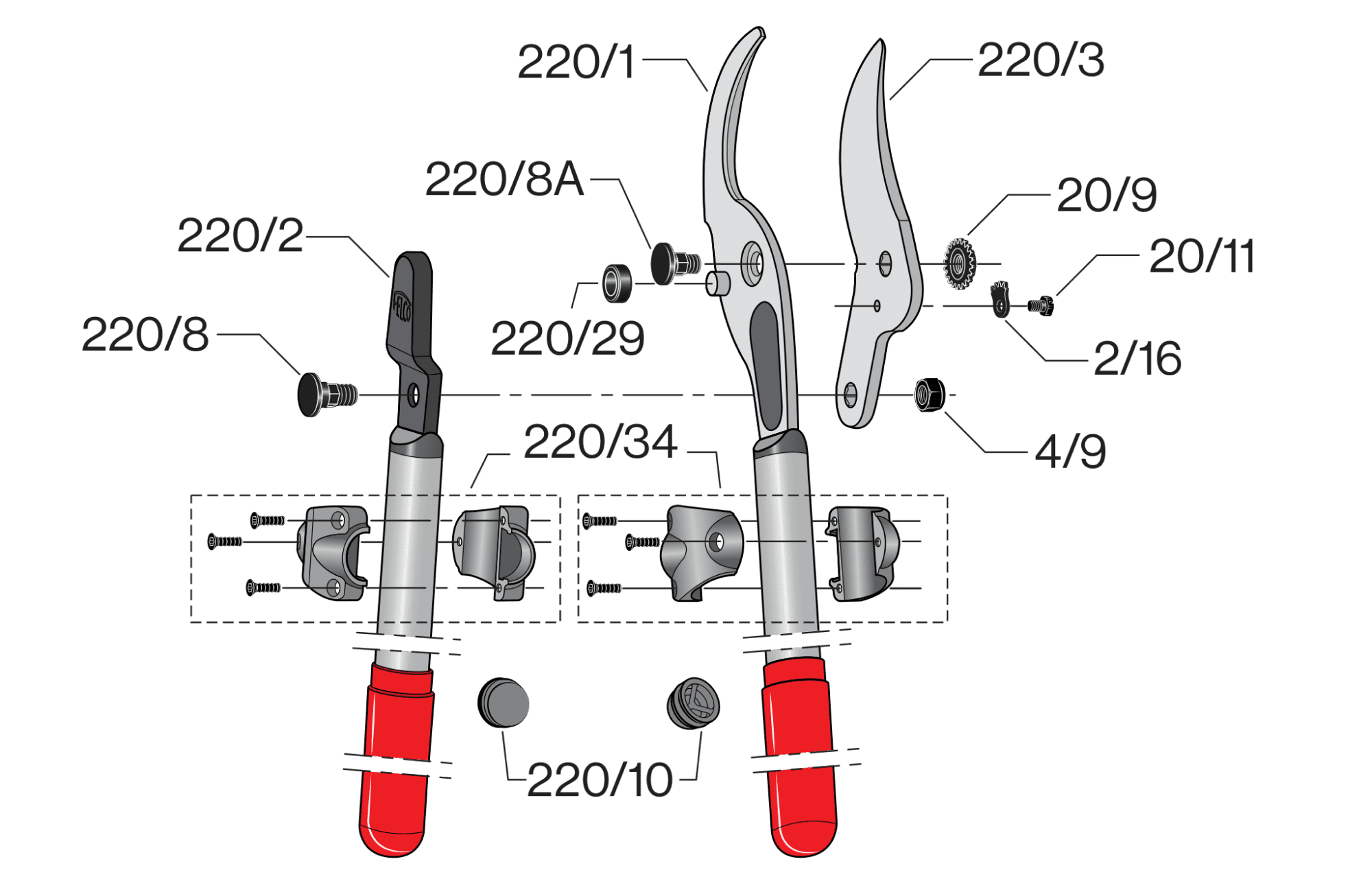 FELCO 220 – FELCO 220 – gyártói ábra, robbantott ábra