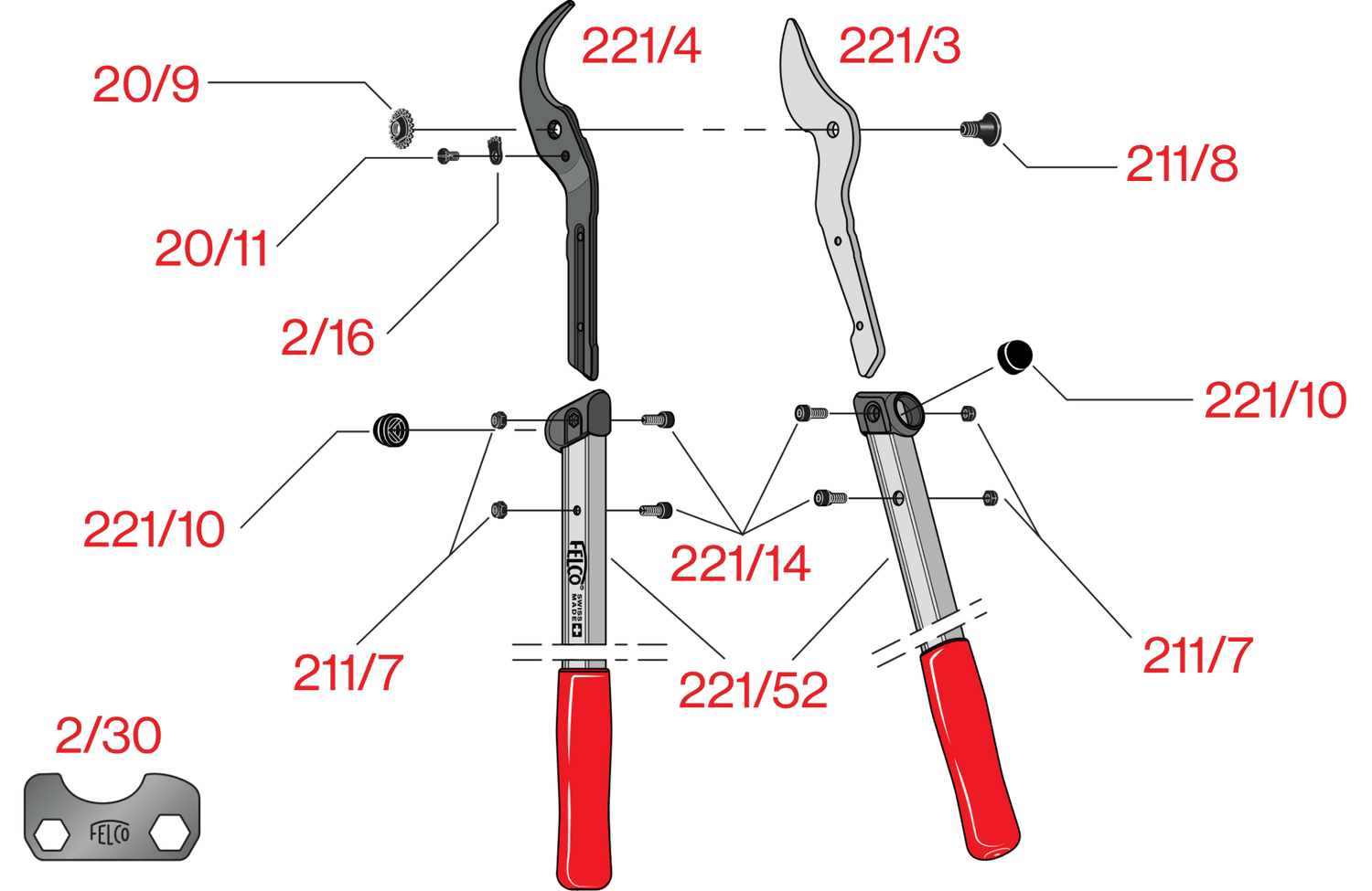 Spare parts for Felco 221-70