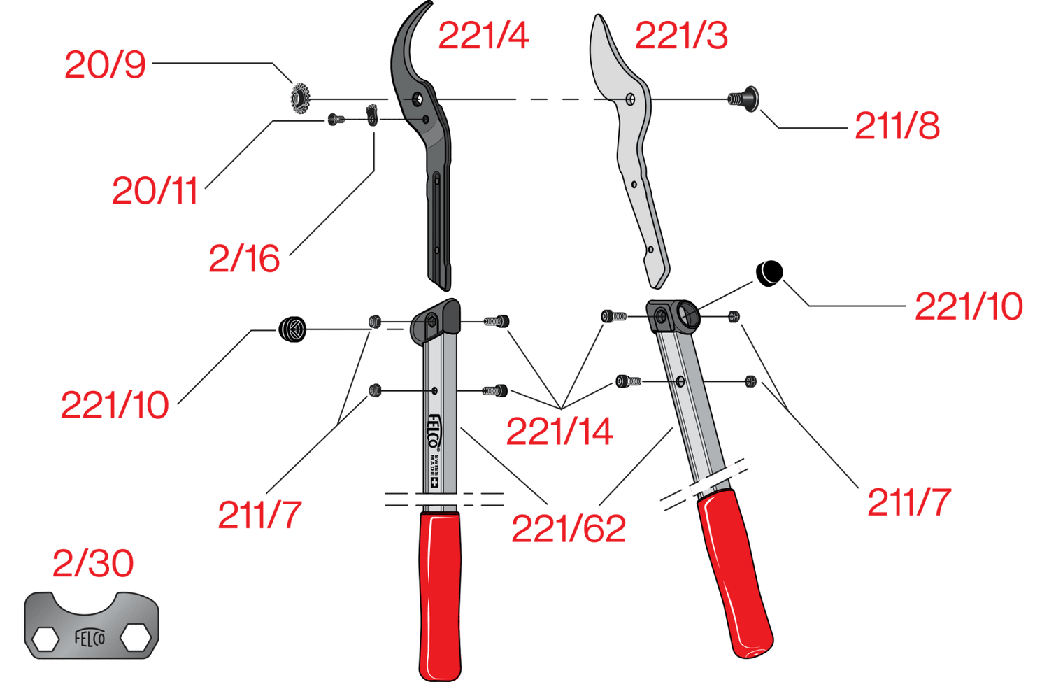 Spare parts for Felco 221-80