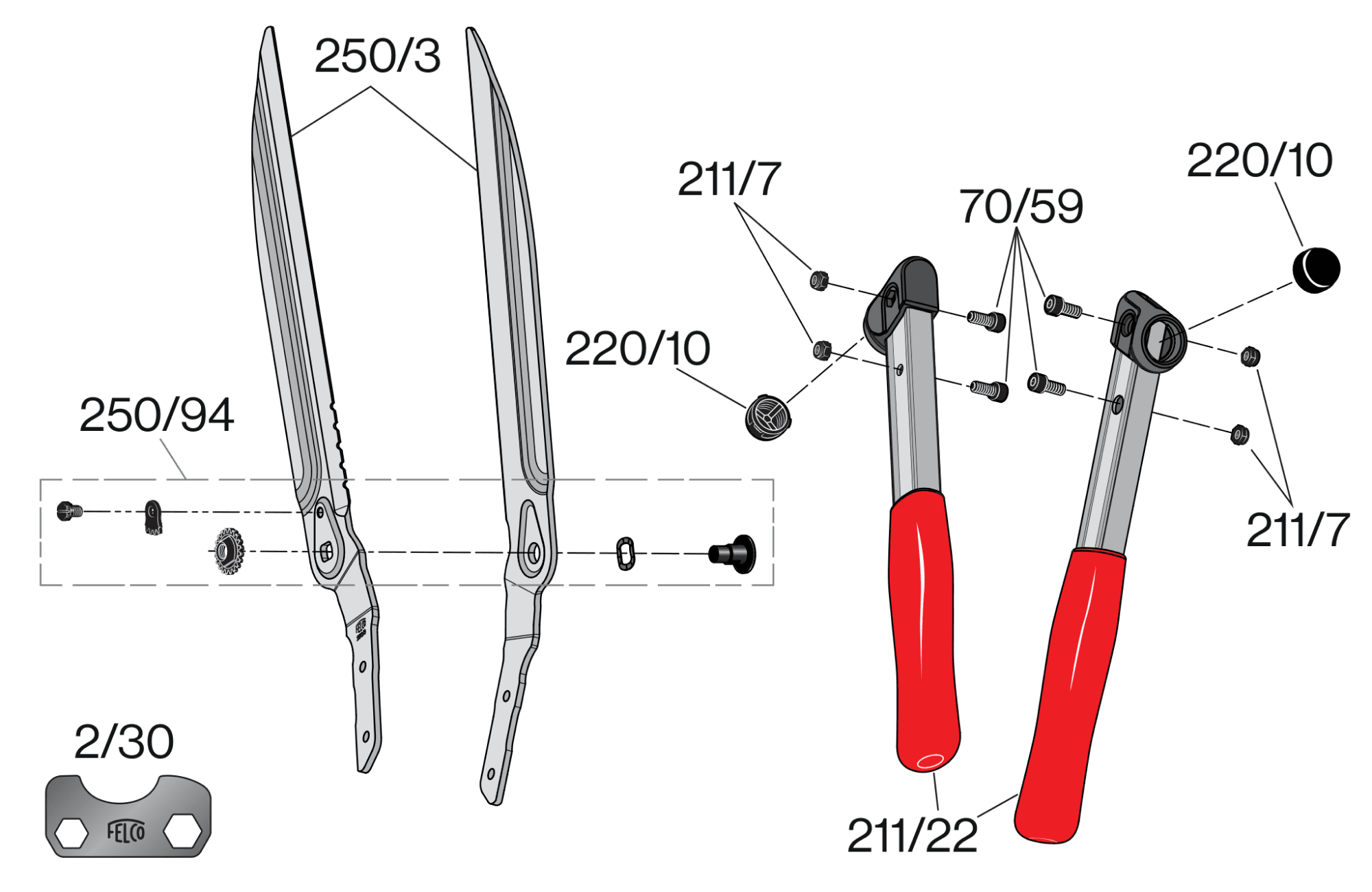 FELCO 250-57 – FELCO 250-57 – gyártói ábra, robbantott ábra