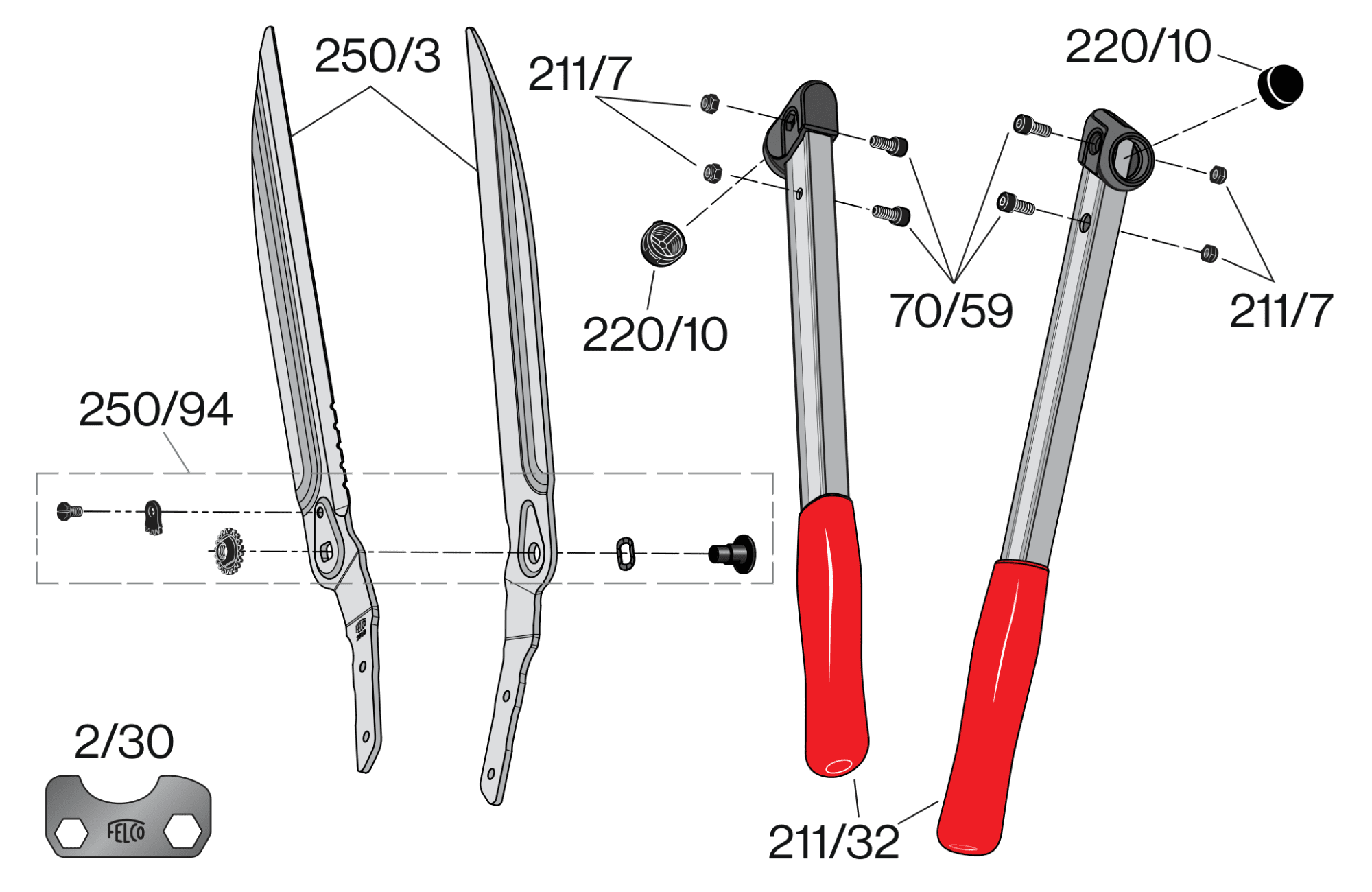FELCO 250-63 – FELCO 250-63 – gyártói ábra, robbantott ábra
