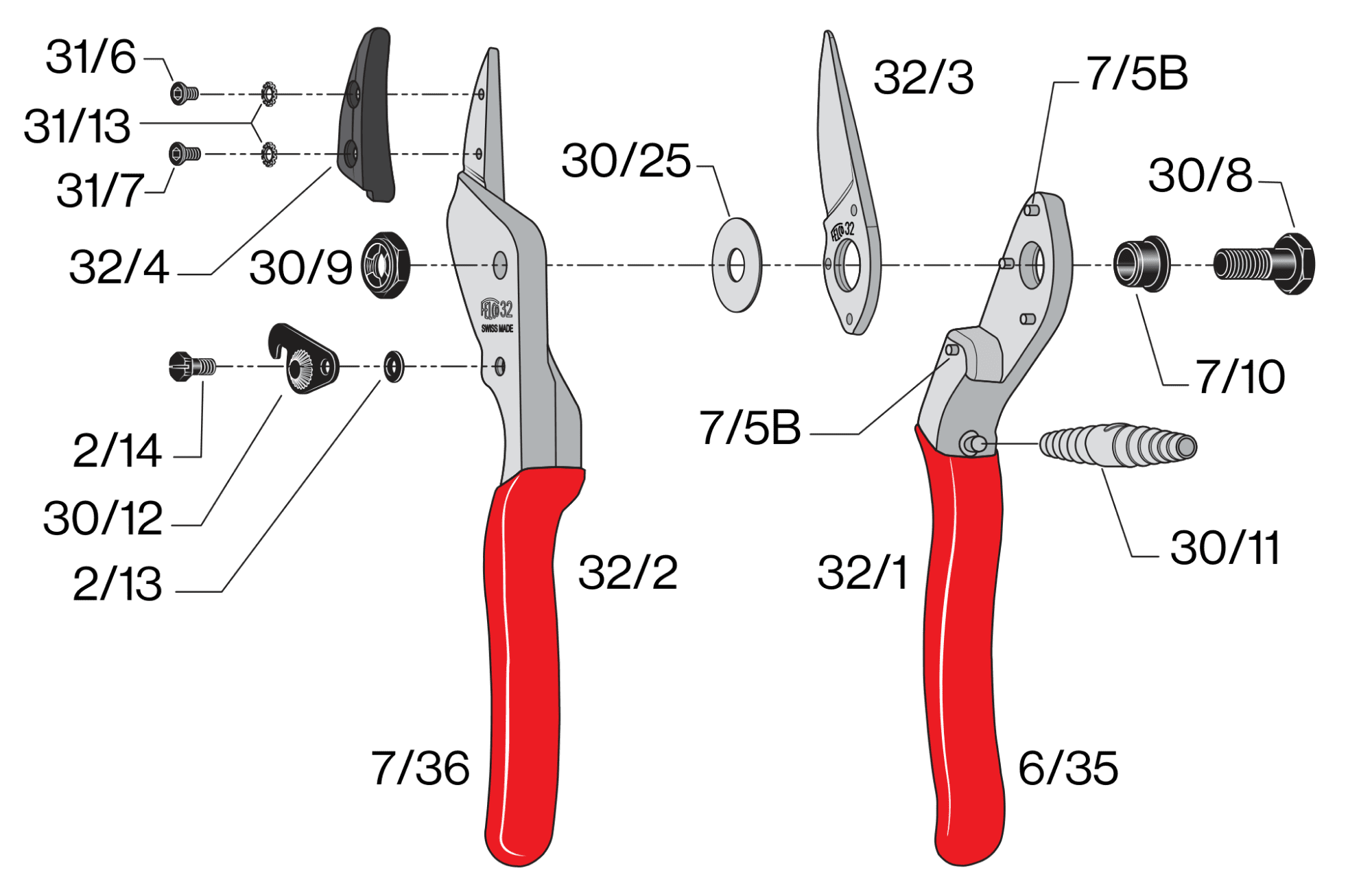 FELCO 32 – FELCO 32 – gyártói ábra, robbantott ábra