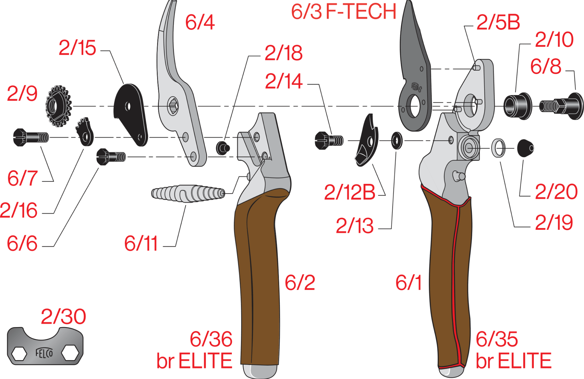 FELCO 6 Elite – FELCO 6 Elite – gyártói ábra, robbantott ábra