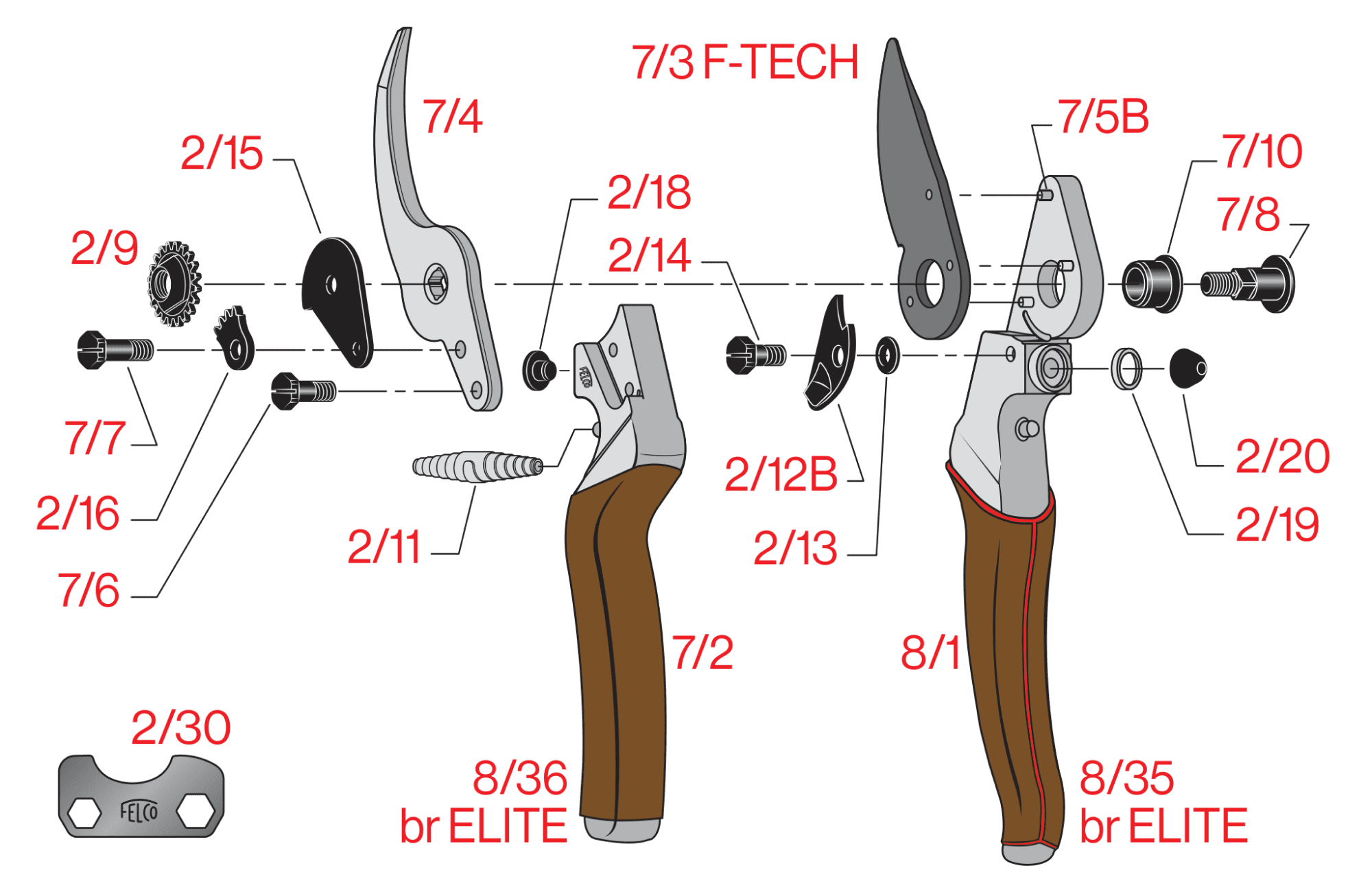FELCO 8 Elite – FELCO 8 Elite – gyártói ábra, robbantott ábra