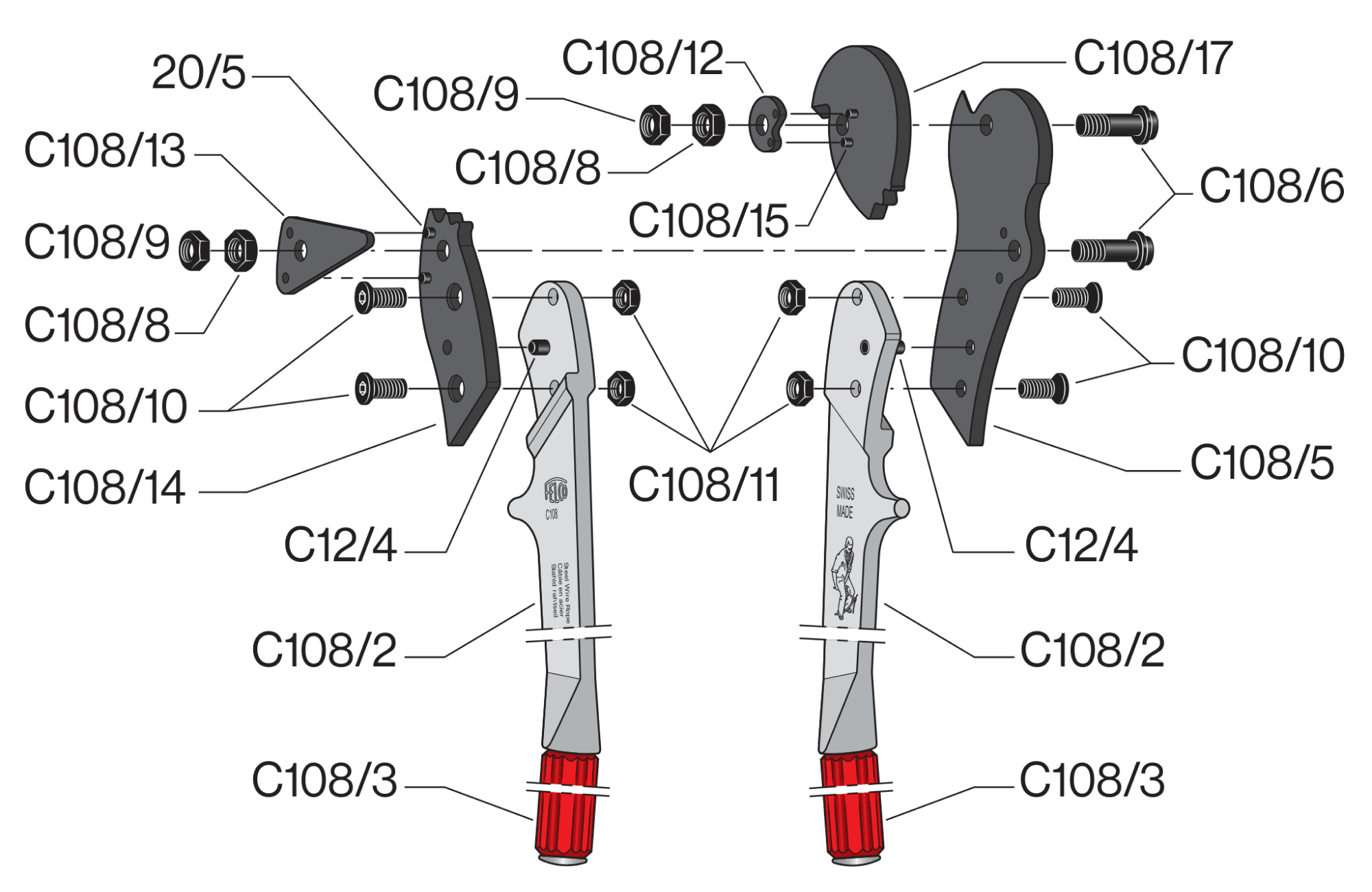 FELCO C108 – FELCO C108 – gyártói ábra, robbantott ábra