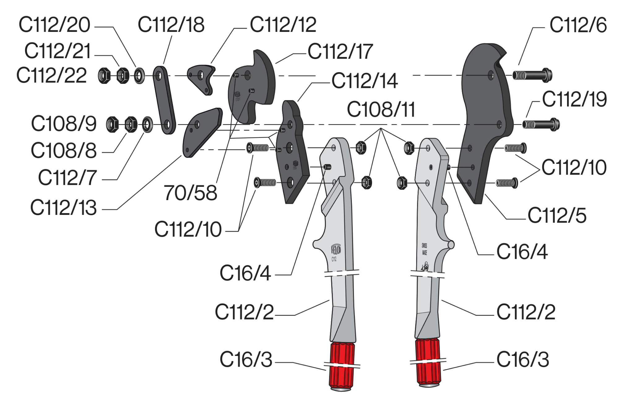 FELCO C112 – FELCO C112 – gyártói ábra, robbantott ábra