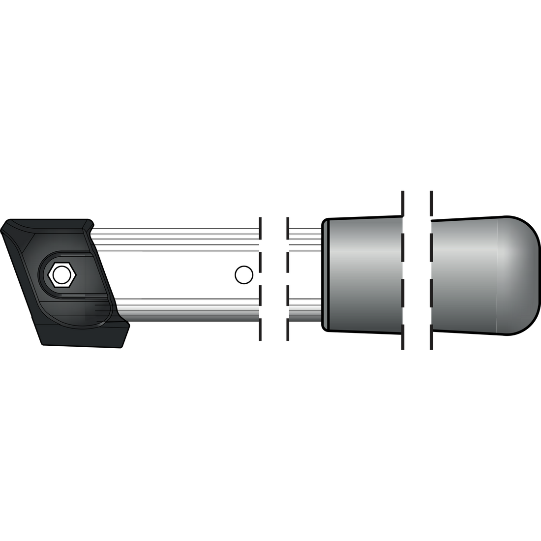 221/62 Aluminium handles length 62 cm (24.4.1 in.)