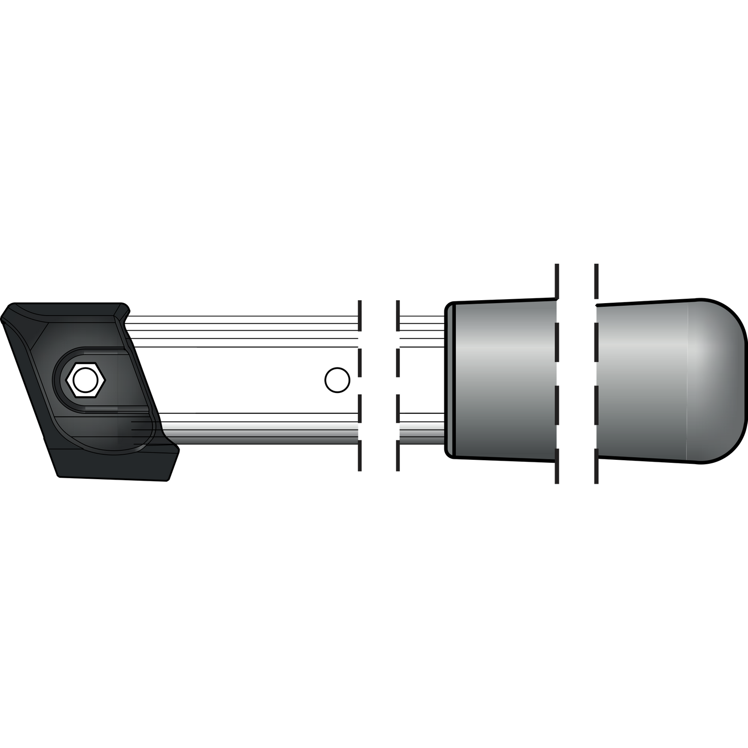 221/62 Aluminium handles length 62 cm (24.4.1 in.)