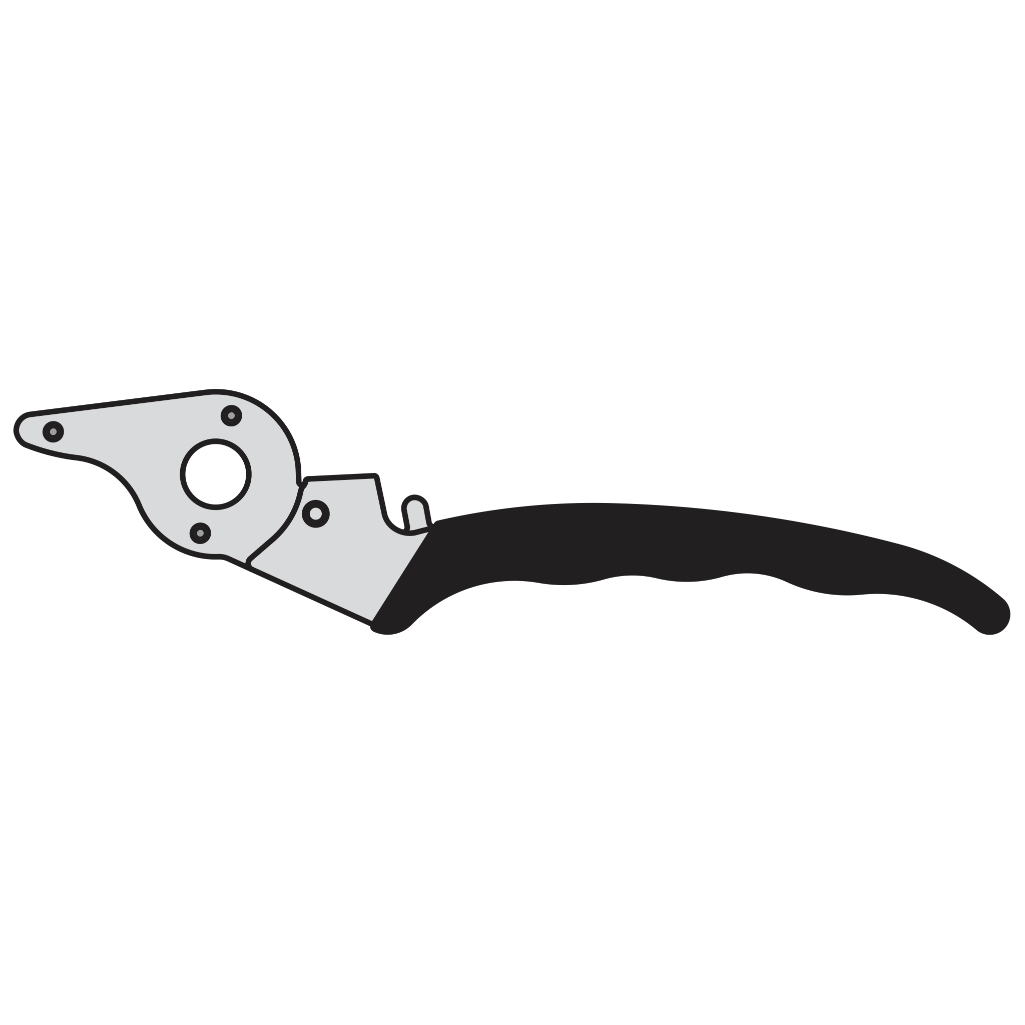 11/1 Complete handle assembly without blade - Product - Main View
